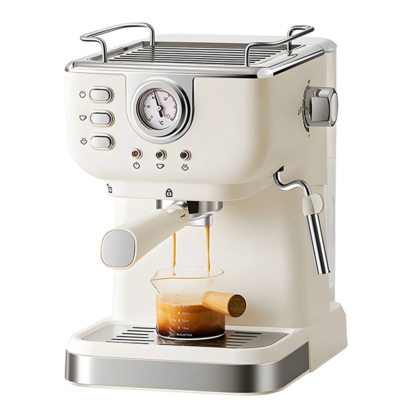 Coffee Maker 1050W 1.5L Large Capacity Semi Automatic 20bar High Pressure Extraction Coffee Machine For Home Cafes