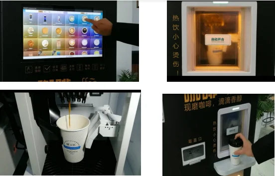 Automatic Coffee Vending Machine MDB System Integrated Drink & Snack Commercial Use Built-in Grinder Touchscreen Office/Retail