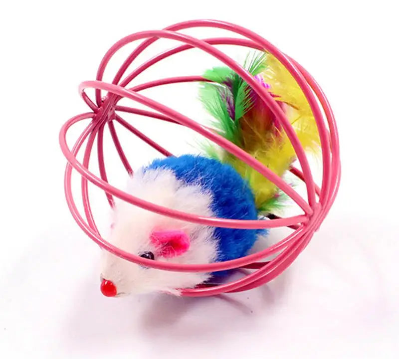 2pc Cat Toy Stick Feather Wand With Bell Mouse Cage Toys Plastic Artificial Colorful Cat Teaser Toy Pet Supplies Random Color