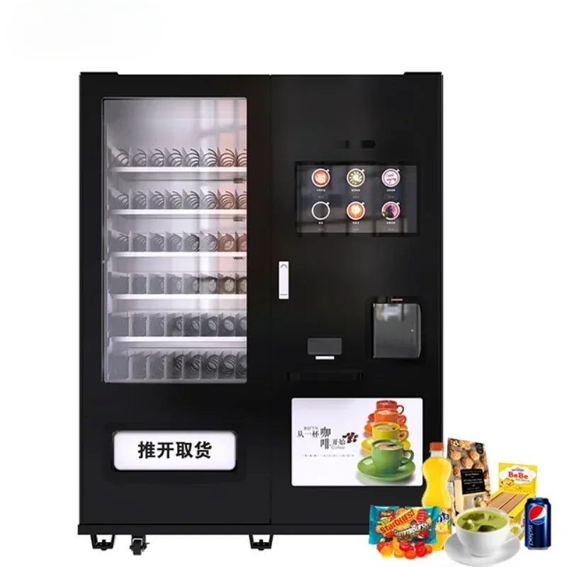 Automatic Coffee Vending Machine MDB System Integrated Drink & Snack Commercial Use Built-in Grinder Touchscreen Office/Retail