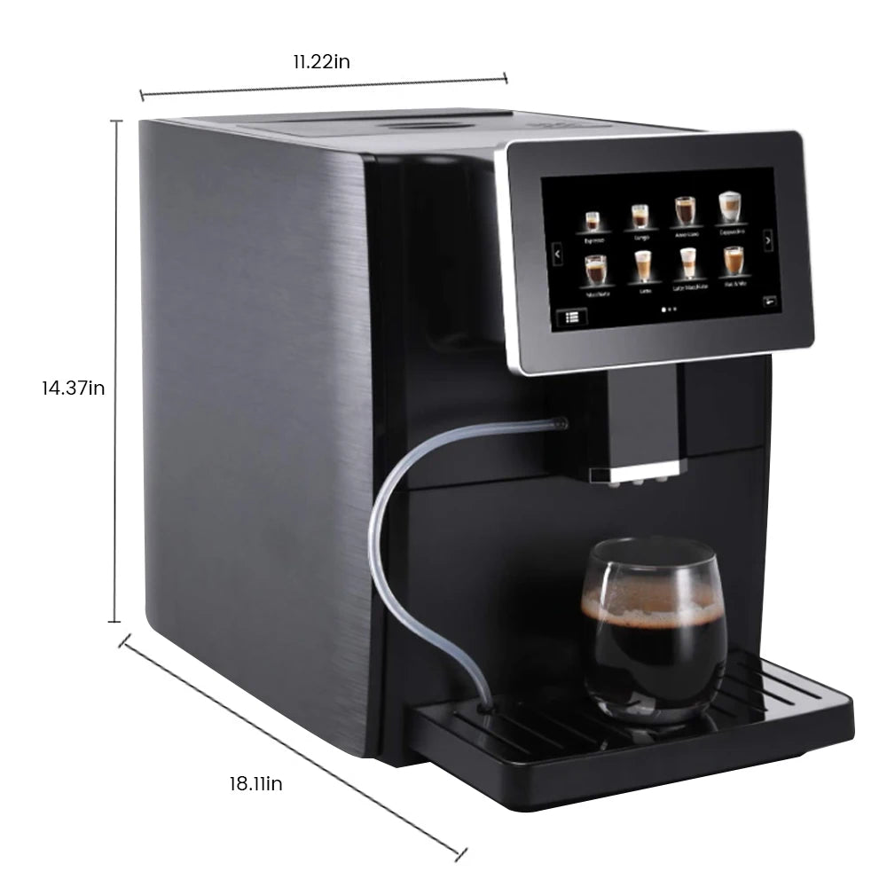 Mcilpoog CM1001-7" colorfAutomatic Espresso Machine with Milk Frother, 11 Flavors for Home & Office
