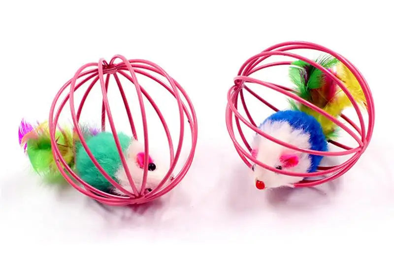 2pc Cat Toy Stick Feather Wand With Bell Mouse Cage Toys Plastic Artificial Colorful Cat Teaser Toy Pet Supplies Random Color