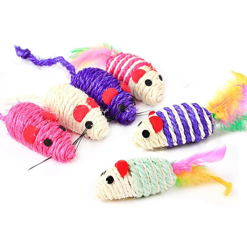 2pc Cat Toy Stick Feather Wand With Bell Mouse Cage Toys Plastic Artificial Colorful Cat Teaser Toy Pet Supplies Random Color