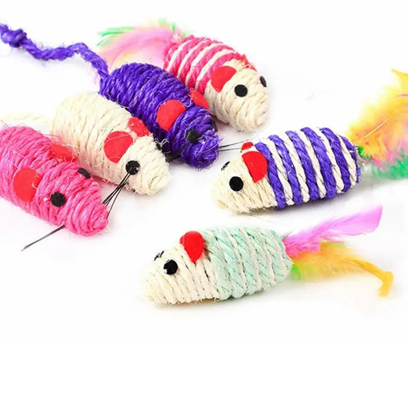 2pc Cat Toy Stick Feather Wand With Bell Mouse Cage Toys Plastic Artificial Colorful Cat Teaser Toy Pet Supplies Random Color