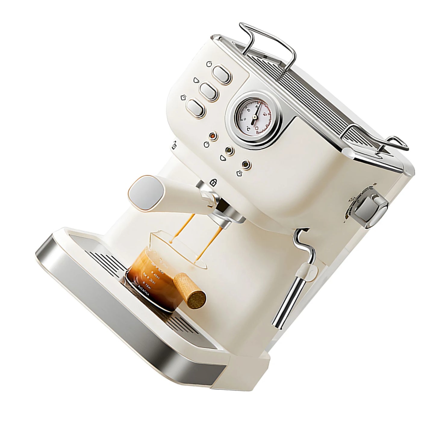 Coffee Maker 1050W 1.5L Large Capacity Semi Automatic 20bar High Pressure Extraction Coffee Machine For Home Cafes